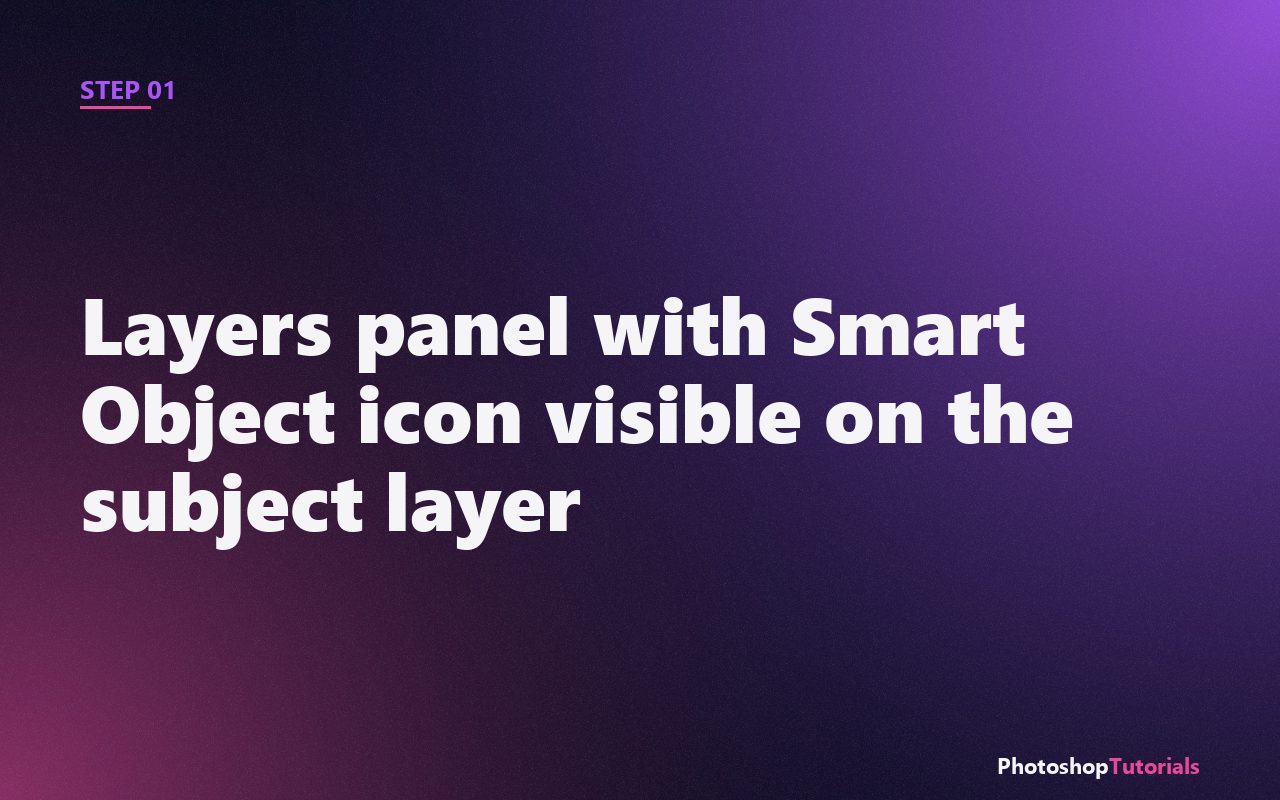 Screenshot: Layers panel with Smart Object icon visible on the subject layer