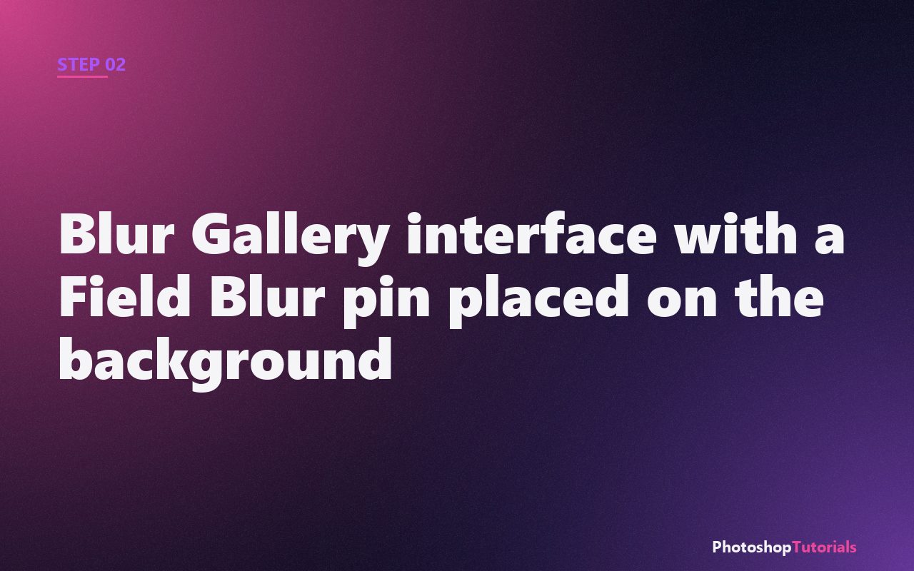 Screenshot: Blur Gallery interface with a Field Blur pin placed on the background