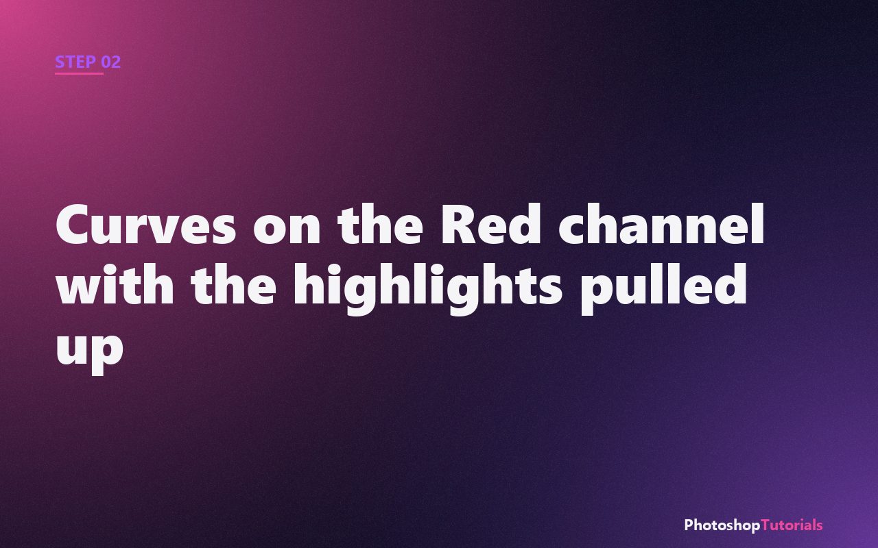 Screenshot: Curves on the Red channel with the highlights pulled up