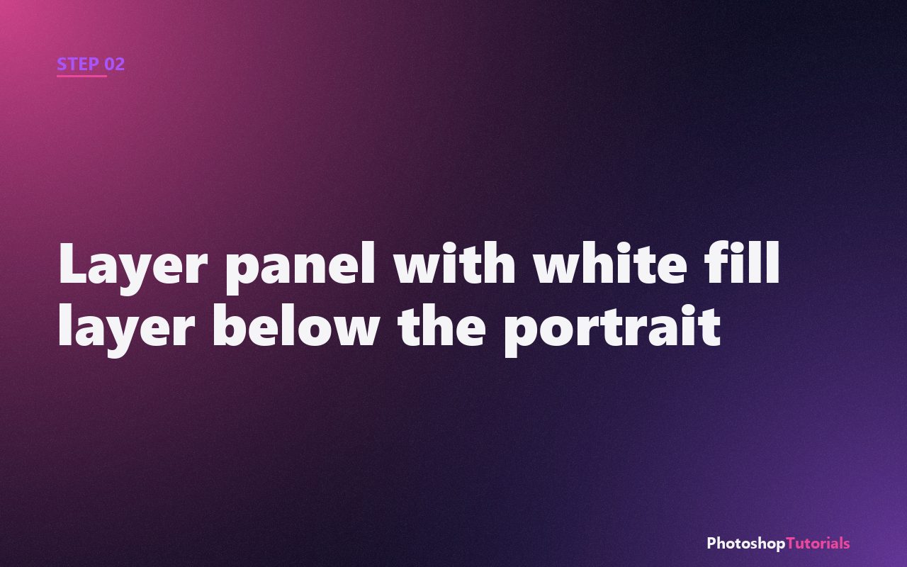 Screenshot: Layer panel with white fill layer below the portrait