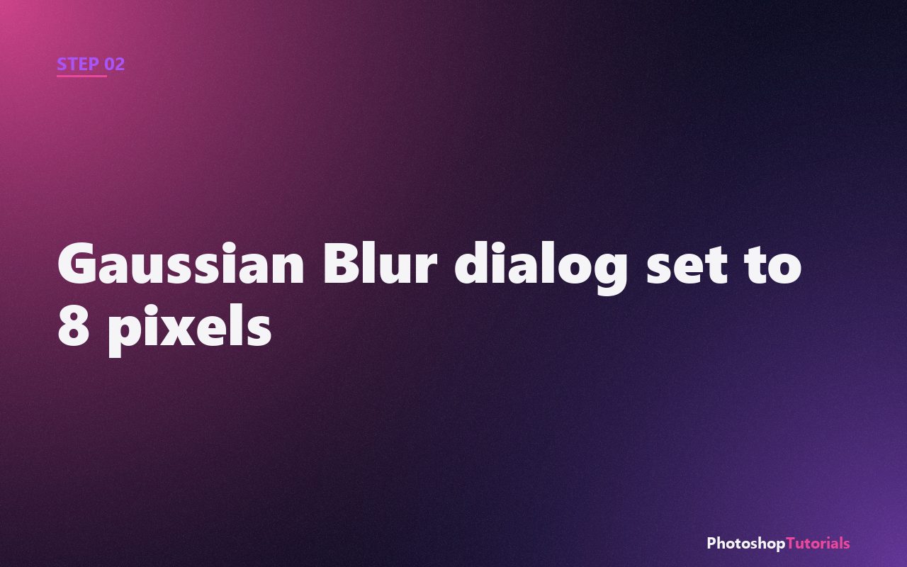 Screenshot: Gaussian Blur dialog set to 8 pixels