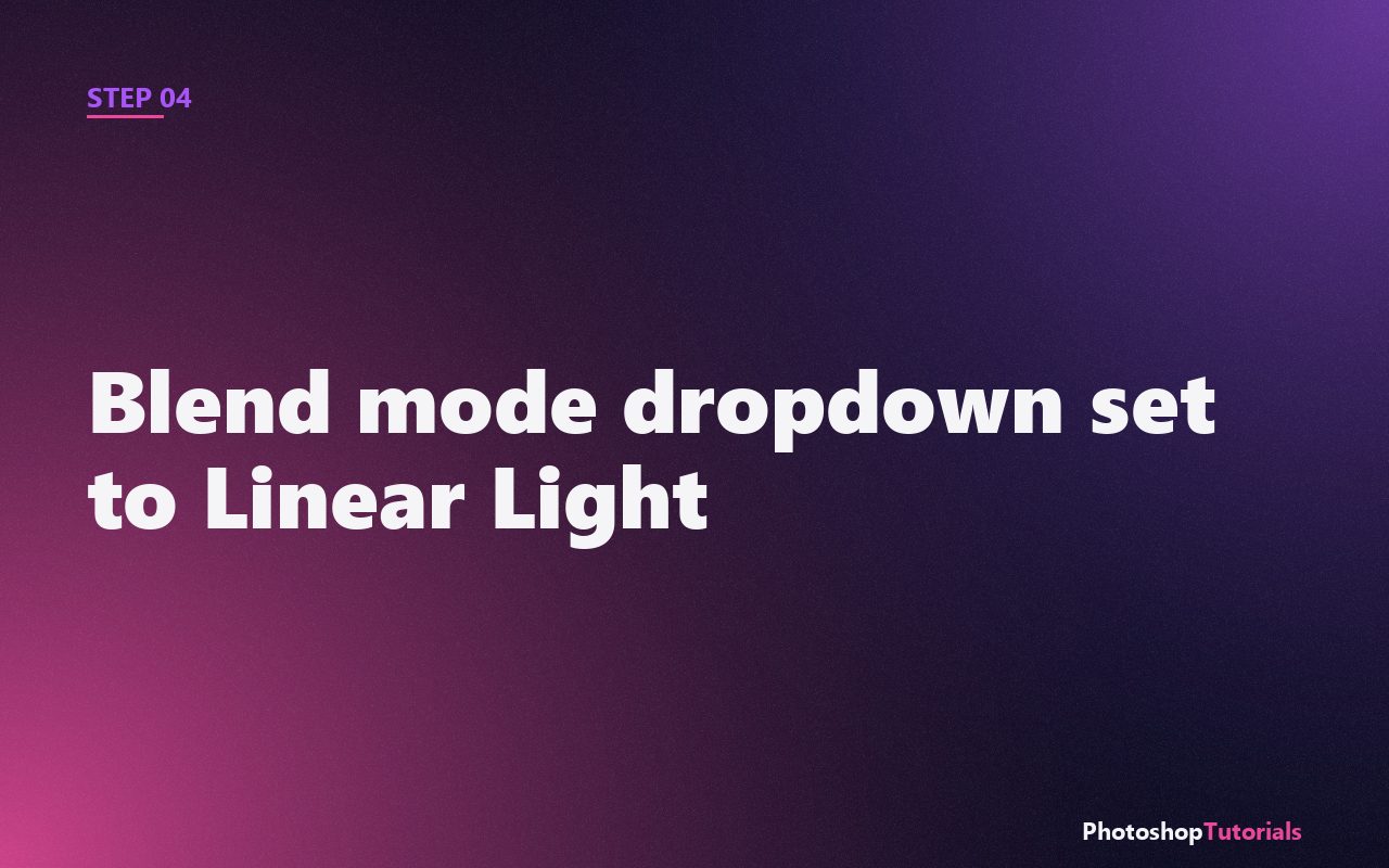 Screenshot: Blend mode dropdown set to Linear Light