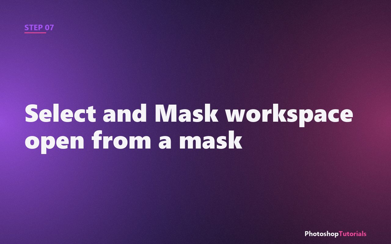 Screenshot: Select and Mask workspace open from a mask
