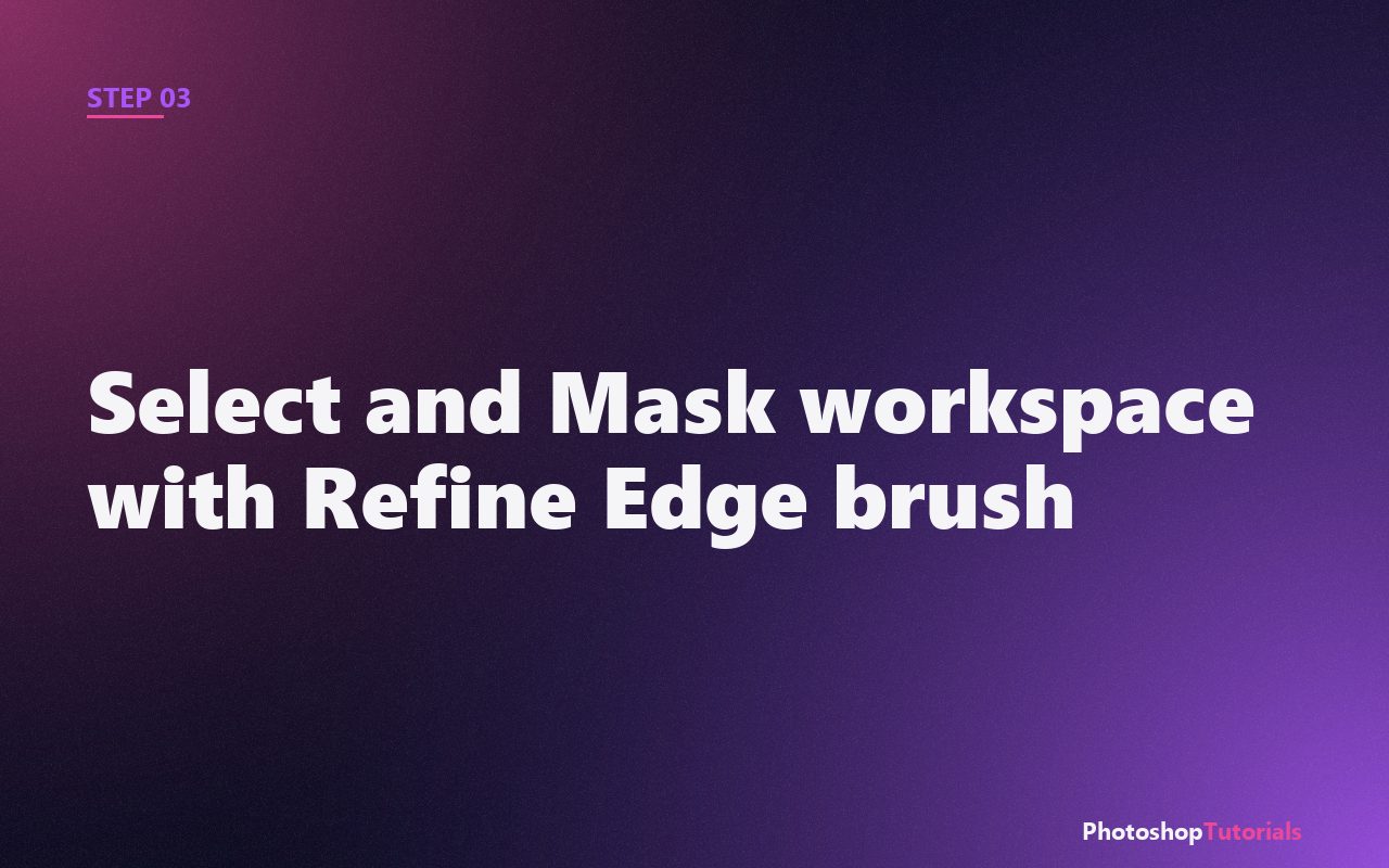 Screenshot: Select and Mask workspace with Refine Edge brush