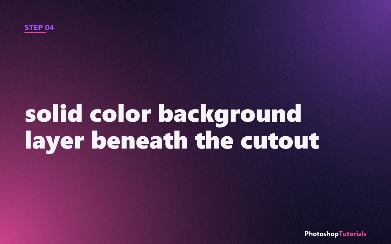 Screenshot: solid color background layer beneath the cutout
