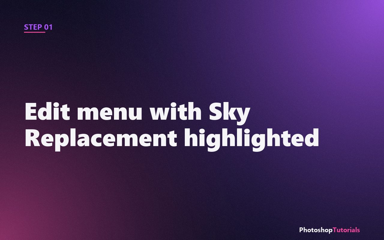 Screenshot: Edit menu with Sky Replacement highlighted